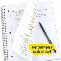 Subject Notebooks|Five Star 5-Subject Notebook, 8.5" x 11", College Ruled, 200 Sheets, (72077) Red