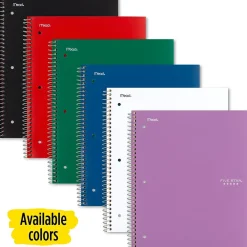 Subject Notebooks|Five Star 5-Subject Subject Notebooks, 8.5" x 11", College Ruled, 200 Sheets (06112/06208) Assorted