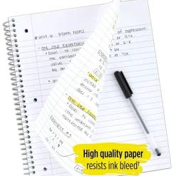 Subject Notebooks|Five Star 3-Subject Wirebound Notebook, 8-1/2" x 11", College Ruled, 150 Sheets, (72065) Red