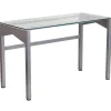 Computer Desks*Flash Furniture 47" Glass Glass Computer Desks Clear/Silver (NANYLCD1219)