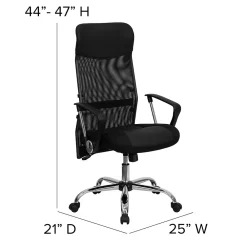 Office Chairs*Flash Furniture Abney Ergonomic Leather and Mesh Swivel High Back Task Office Chair, Black (BT905)