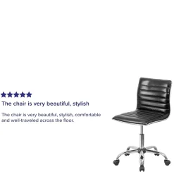 Office Chairs*Flash Furniture Alan Armless Vinyl Swivel Low Back Task Office Chair, Black/Chrome (DS512BBK)