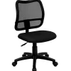 Office Chairs*Flash Furniture Alber Armless Ergonomic Mesh Swivel Mid-Back Task Office Chair, Black (WLA277BK)