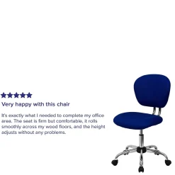 Office Chairs*Flash Furniture Beverly Armless Ergonomic Mesh Swivel Mid-Back Padded Task Office Chair, Blue (H2376FBLUE)