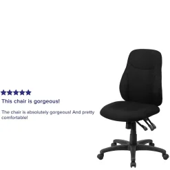 Office Chairs*Flash Furniture Brandy Armless Ergonomic Fabric Swivel Mid-Back Task Office Chair, Black (BT90297M)