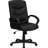 Office Chairs*Flash Furniture Chelsea LeatherSoft Swivel Mid-Back Executive Office Chair, Black (GO9771BKLEA)
