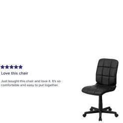Office Chairs*Flash Furniture Clayton Armless Vinyl Swivel Mid-Back Quilted Task Office Chair, Black (GO16911BK)
