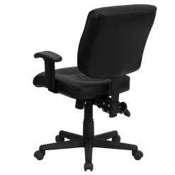 Office Chairs*Flash Furniture Cole Ergonomic LeatherSoft Swivel Mid-Back Task Office Chair, Black (GO1574BKA)