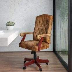 Office Chairs*Flash Furniture Derrick Microfiber Swivel Executive Office Chair, Bomber Brown (802BRN)