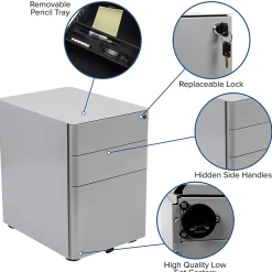 File Cabinets*Flash Furniture 3-Drawer Cabinet, Legal & Letter Files, Gray, 21