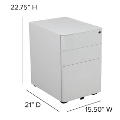 File Cabinets*Flash Furniture 3-Drawer Cabinet, Legal & Letter Files, White, 21