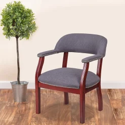 Office Chairs*Flash Furniture Fabric Luxurious Conference Chair with Silver Trim Nails, Gray (BZ105GY)