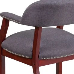 Office Chairs*Flash Furniture Fabric Luxurious Conference Chair with Silver Trim Nails, Gray (BZ105GY)