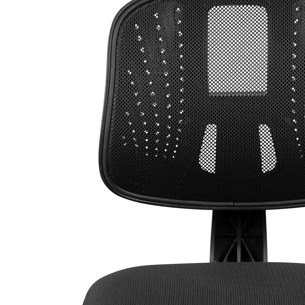 Office Chairs*Flash Furniture Flash Fundamentals Armless Ergonomic Mesh Swivel Mid-Back Task Office Chair, Black (LF134BK)