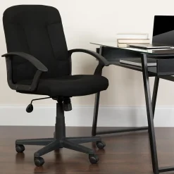 Office Chairs*Flash Furniture Garver Fabric Swivel Mid-Back Executive Office Chair, Black (GOST6BKFAB)