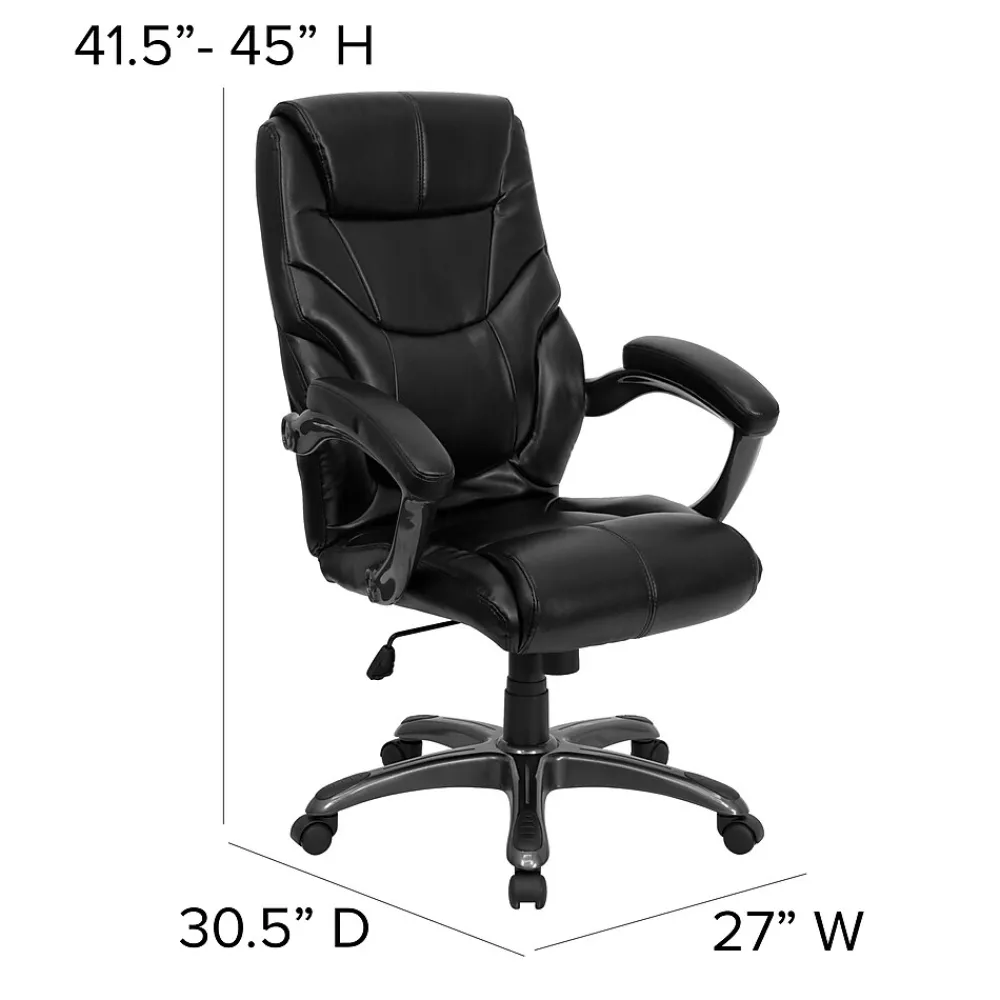 Office Chairs*Flash Furniture Greer Ergonomic LeatherSoft Swivel High Back Executive Office Chair, Black (GO724HBKLEA)