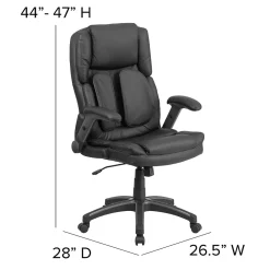 Office Chairs*Flash Furniture Hansel Ergonomic LeatherSoft Swivel High Back Executive Office Chair, Black (BT90275H)
