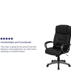 Office Chairs*Flash Furniture Hansel Ergonomic LeatherSoft Swivel High Back Executive Office Chair, Black (BT9177BK)