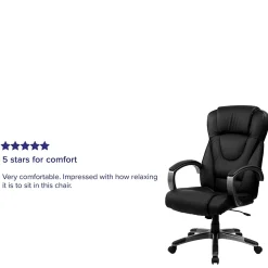 Office Chairs*Flash Furniture Hansel Ergonomic LeatherSoft Swivel High Back Executive Office Chair, Black (BT9069BK)
