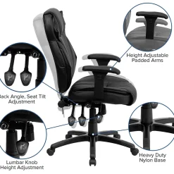 Ergonomic Chairs*Flash Furniture Hansel Ergonomic LeatherSoft Swivel High Back Executive Office Chair, Black (BT9835H)