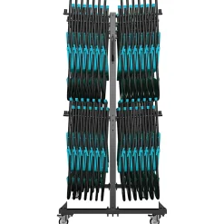 Flash Furniture Hawkins Folding Table and Chairs Mobile Cart, 660 lb. Capacity, Black (QINSHD245425)