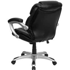Office Chairs*Flash Furniture Heather Ergonomic LeatherSoft Swivel Mid-Back Executive Office Chair, Black (GO931HMIDBK)