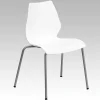 Folding & Stacking*Flash Furniture HERCULES Series Plastic Stack Chair with Lumbar Support, White (RUT288WH)