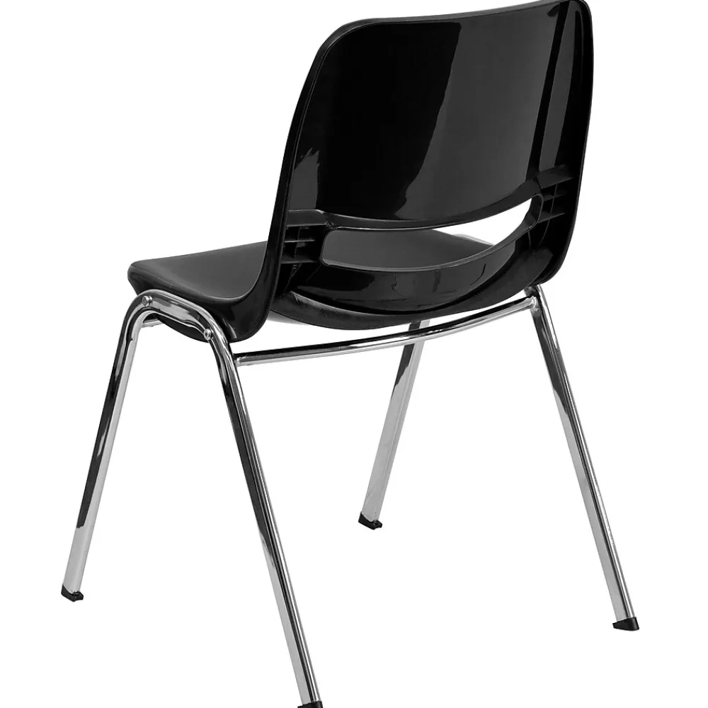 Folding & Stacking*Flash Furniture HERCULES Series Plastic Shell Stack Chair, Black/Chrome (RUT18BKCHR)