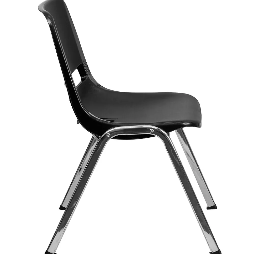 Folding & Stacking*Flash Furniture HERCULES Series Plastic Shell Stack Chair, Black/Chrome (RUT18BKCHR)