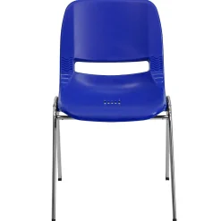 Folding & Stacking*Flash Furniture Hercules Molded Plastic Shell Stackable Chair With Chrome Frame, Navy, 16/Pack
