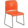 Folding & Stacking*Flash Furniture HERCULES Series Plastic Contoured Stack Chair with Sled Base, Orange/Gray (RUT238AOR)