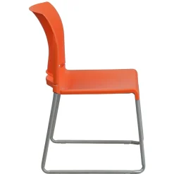Folding & Stacking*Flash Furniture HERCULES Series Plastic Contoured Stack Chair with Sled Base, Orange/Gray (RUT238AOR)