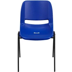 Folding & Stacking*Flash Furniture Hercules Shell Ergonomic Stack Chair With Black Frame and 14" Seat, Navy, 15/Pack