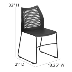 Folding & Stacking*Flash Furniture HERCULES Series Plastic Stack Chair with Air-Vent Back and Sled Base, Black (RUT498ABK)