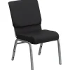 Folding & Stacking*Flash Furniture HERCULES Series Fabric Stacking Church Chair, Black Patterned/Silver Vein Frame (FCH185SVJP02)