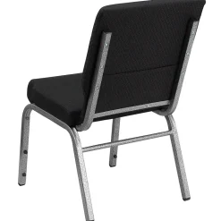 Folding & Stacking*Flash Furniture HERCULES Series Fabric Stacking Church Chair, Black Patterned/Silver Vein Frame (FCH185SVJP02)