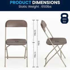Folding & Stacking*Flash Furniture HERCULES™ Plastic Armless Folding Chair, Premium Brown, 4/Pack