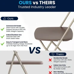 Folding & Stacking*Flash Furniture HERCULES™ Plastic Armless Folding Chair, Premium Brown, 10/Pack