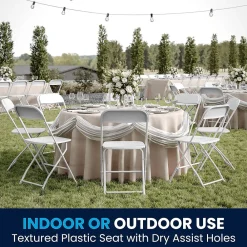 Folding & Stacking*Flash Furniture HERCULES™ Plastic Armless Folding Chair, Premium White, 52/Pack