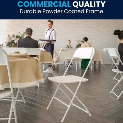 Folding & Stacking*Flash Furniture HERCULES™ Plastic Armless Folding Chair, Premium White, 52/Pack