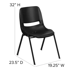 Folding & Stacking*Flash Furniture HERCULES Series Plastic Shell Stack Chair, Black (RUTEO1BK)