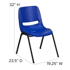 Folding & Stacking*Flash Furniture HERCULES Series Plastic Shell Stack Chair, Blue/Black (RUTEO1BL)