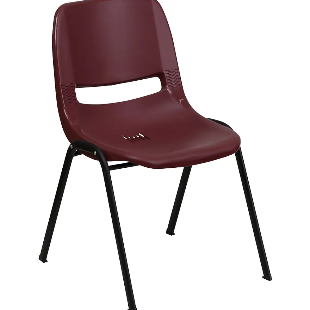Folding & Stacking*Flash Furniture HERCULES Series Plastic Shell Stack Chair, Burgundy/Black (RUTEO1BY)