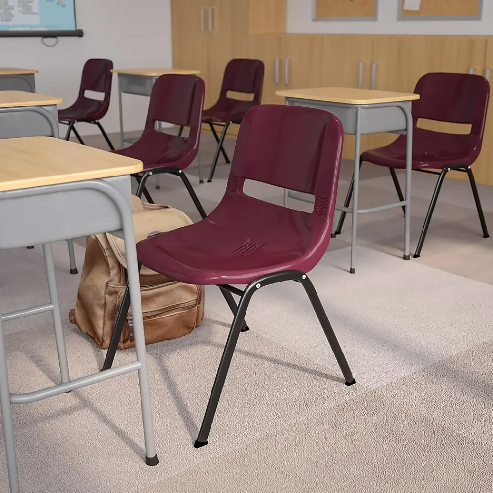 Folding & Stacking*Flash Furniture HERCULES Series Plastic Shell Stack Chair, Burgundy/Black (RUTEO1BY)
