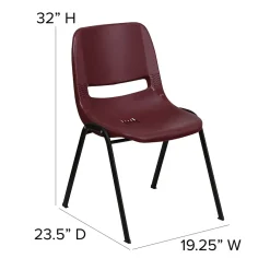 Folding & Stacking*Flash Furniture HERCULES Series Plastic Shell Stack Chair, Burgundy/Black (RUTEO1BY)