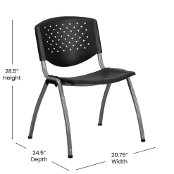 Folding & Stacking*Flash Furniture HERCULES Series Plastic Stack Chair, Black (RUTF01ABK)