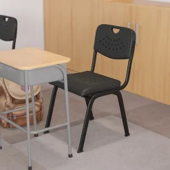 Folding & Stacking*Flash Furniture HERCULES Series Plastic Stack Chair with Open Back, Black (RUTGK01BK)
