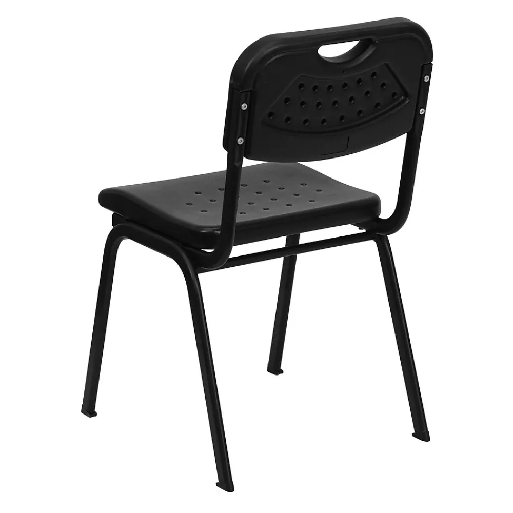 Folding & Stacking*Flash Furniture HERCULES Series Plastic Stack Chair with Open Back, Black (RUTGK01BK)