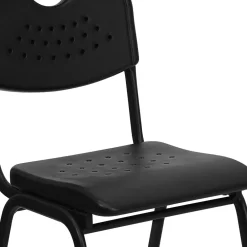 Folding & Stacking*Flash Furniture HERCULES Series Plastic Stack Chair with Open Back, Black (RUTGK01BK)