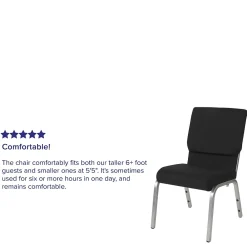 Folding & Stacking*Flash Furniture HERCULES Series Fabric Stacking Church Chair, Black/Silver Vein Frame (XUCH60096BKSV)